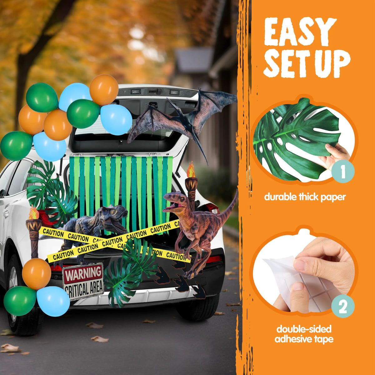 Halloween Dinosaur Park Car Sticker Kit for Trunk or Treat
