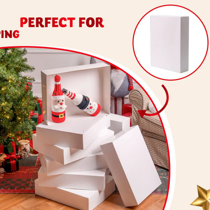12 Pack Large Christmas Gift Boxes with Lids, 17 x 13 x 4 Inches for Presents
