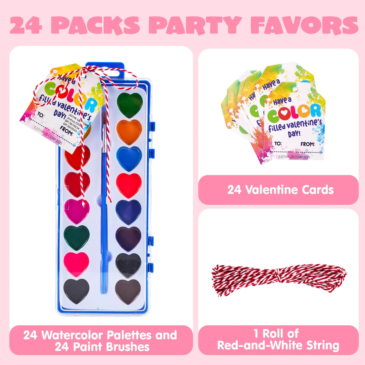 24 Heart-Shaped Watercolor Paints for Valentine's Day