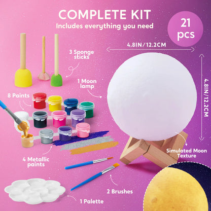 DIY 3D Moon Night Light - Galaxy Lamp Arts and Crafts Kit