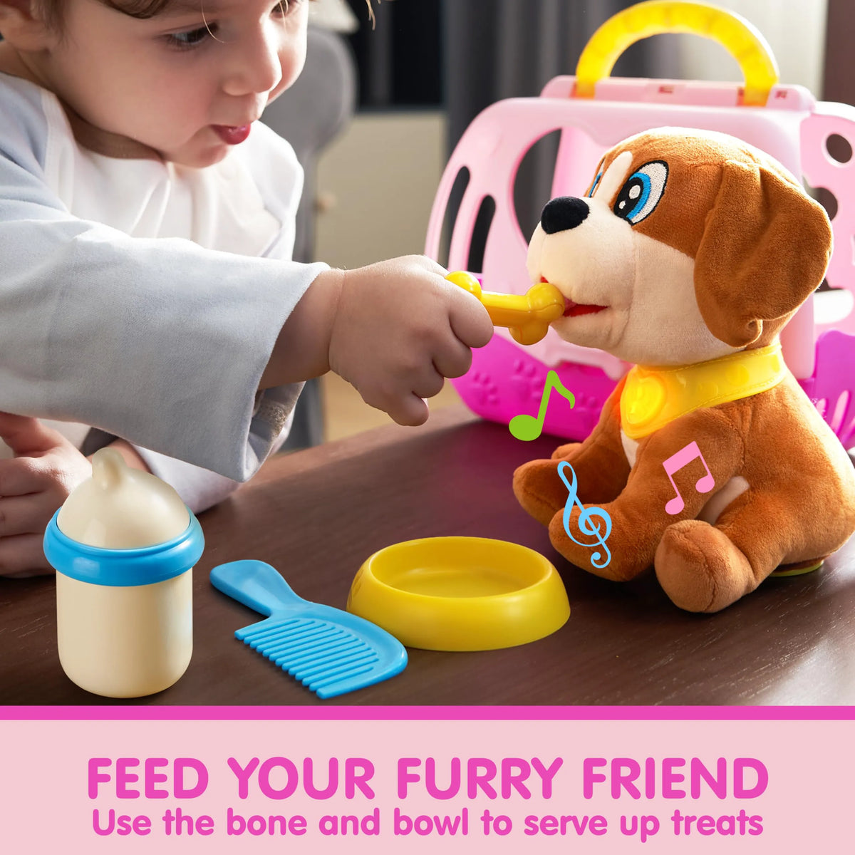 Puppy Play Toy with Carrier & Accessories for Toddlers