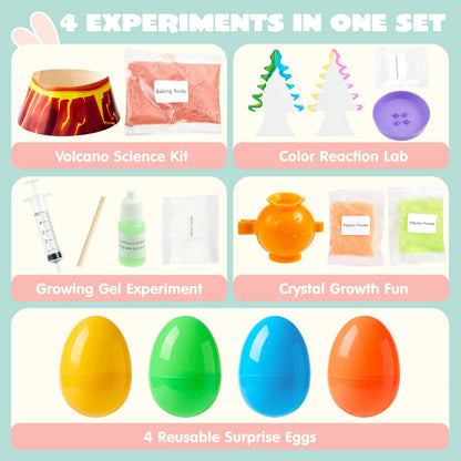 4 Jumbo Prefilled Easter Science Experiment Eggs