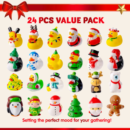 24 Days of Christmas Advent Calendar with Rubber Ducky Bath Toys