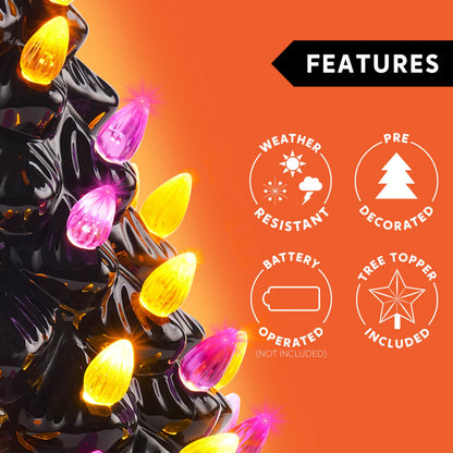 8.5-Inch Halloween Ceramic Tree