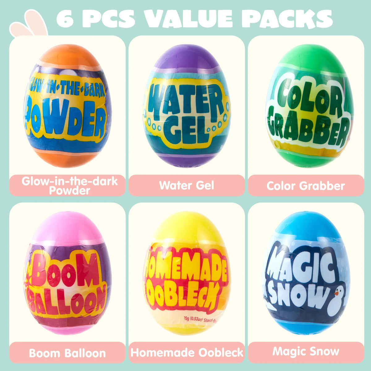 6 Prefilled Easter Eggs with Toys