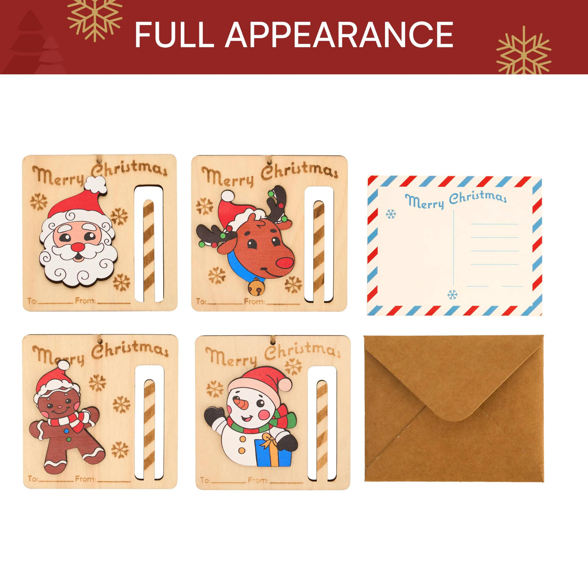8 Christmas Money Holders for Cash Ornaments, Card Holder Display for Party Decorations