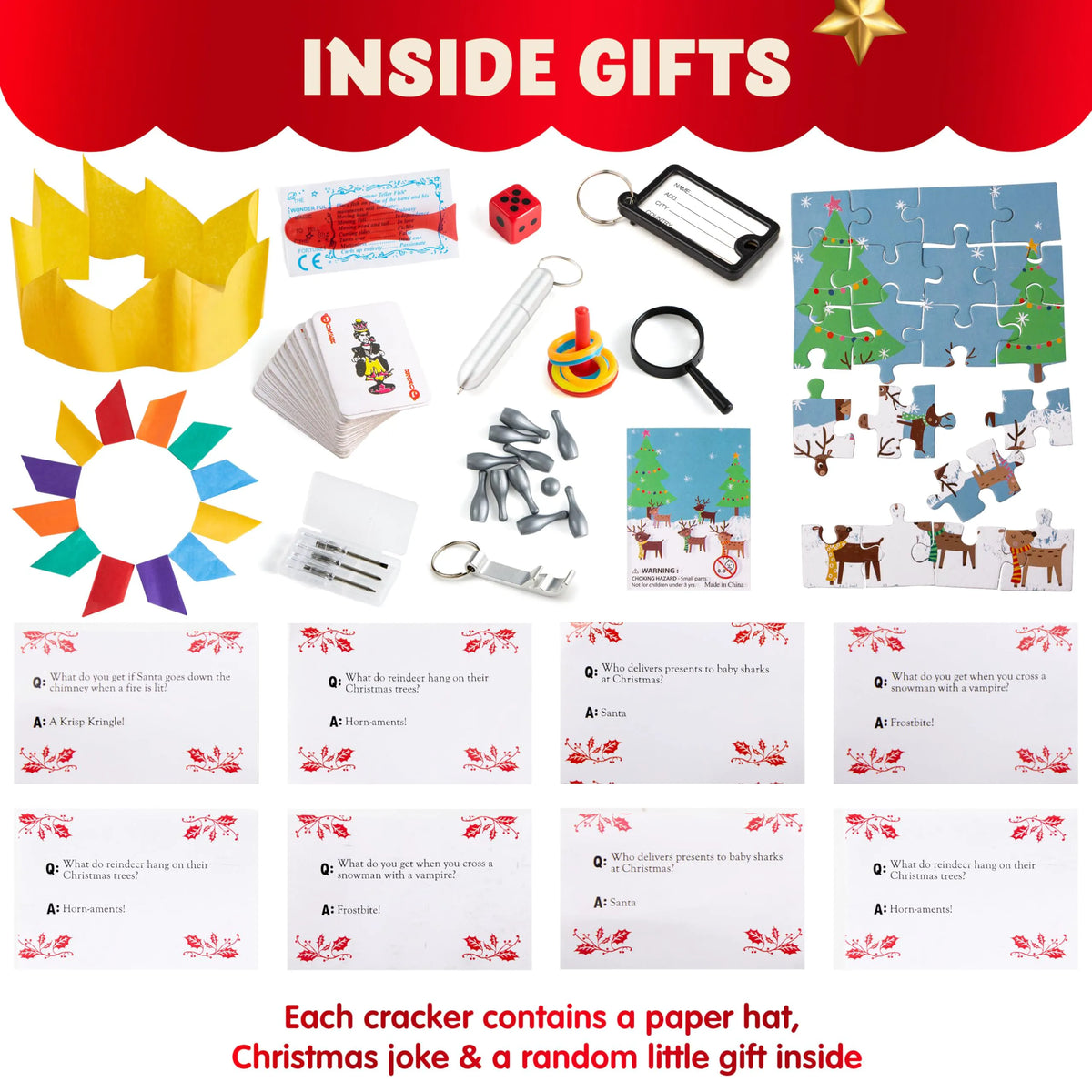 10in Christmas Party Favor - Red & Green (No Snap)