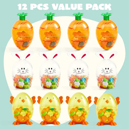 12-Pack Easter Candy-Filled Egg Shells with Carrot