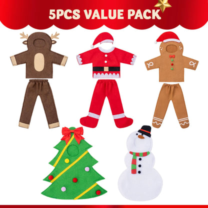 5-Piece Christmas Doll Costume Set