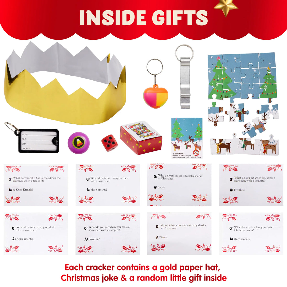 8-Piece Nutcracker-Themed Christmas Cracker Set