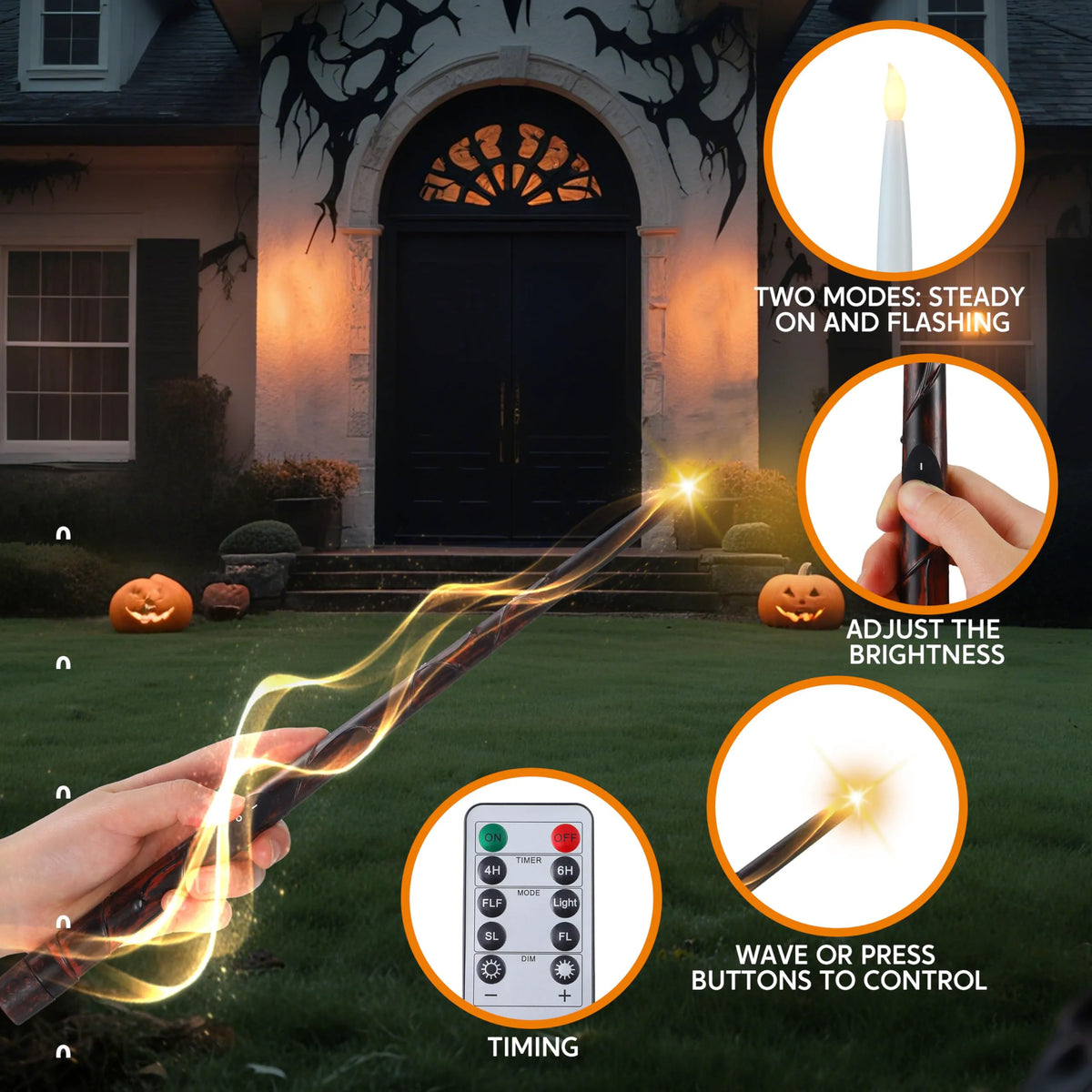 20-Pack Halloween Floating Candles with Witch Hat