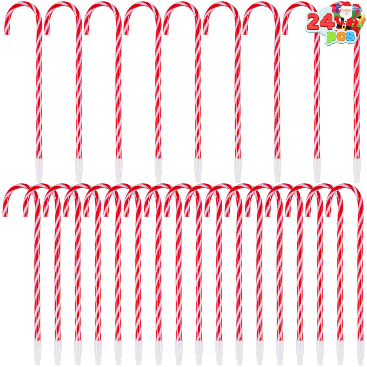 24 Christmas Candy Cane Ballpoint Pens for Kids Gifts
