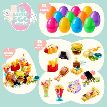 12 Prefilled Easter Eggs with Building Blocks