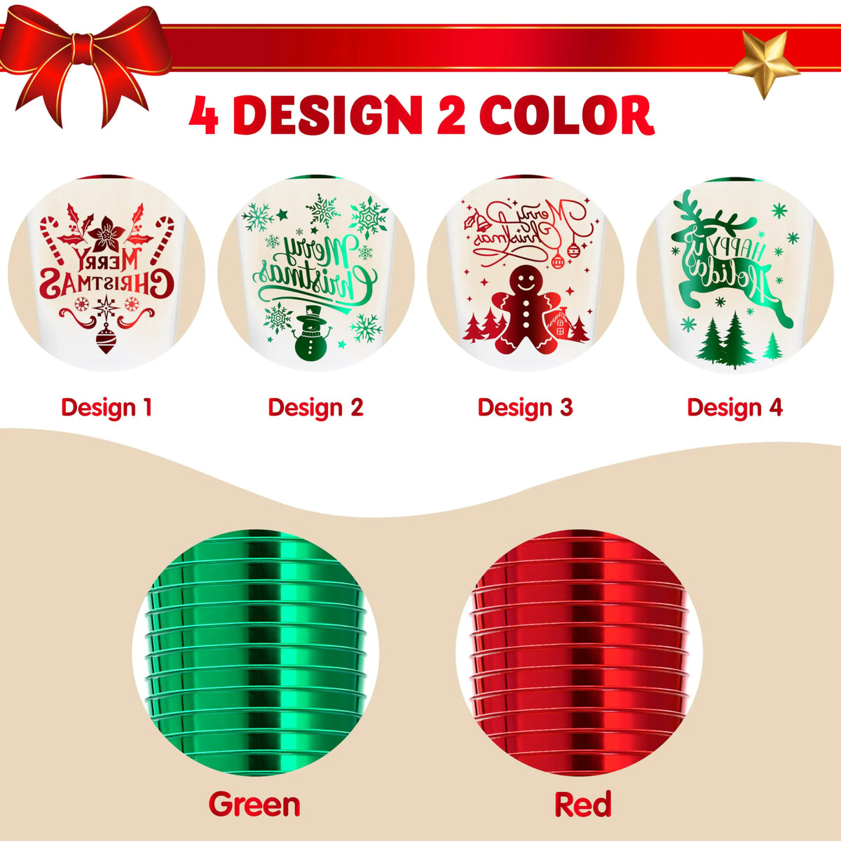 36 PCS Disposable Christmas Plastic Cups