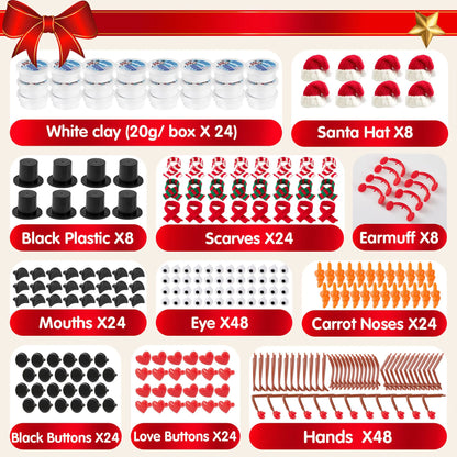 DIY Snowman Craft Kit, 24 Pack Christmas Build Your Own Snowman