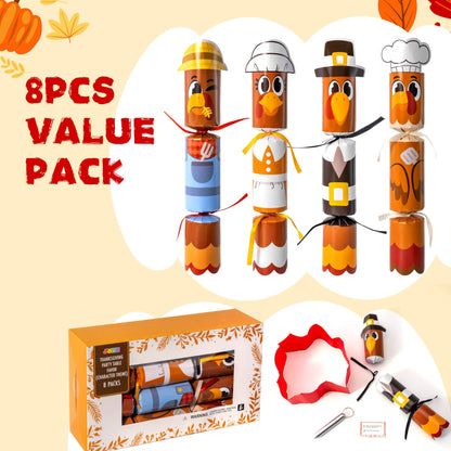 8-Pack Turkey Thanksgiving Party Favors (No Snap)