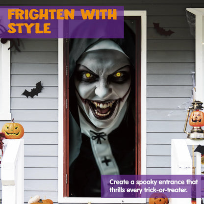 Spooky Ghost Door Cover for Halloween Indoor Decor