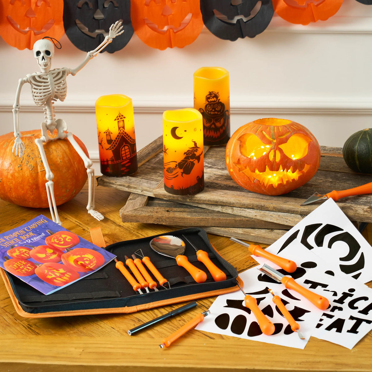 12-Piece Halloween Pumpkin Carving Kit, Professional Carving Set with Carrying Bag