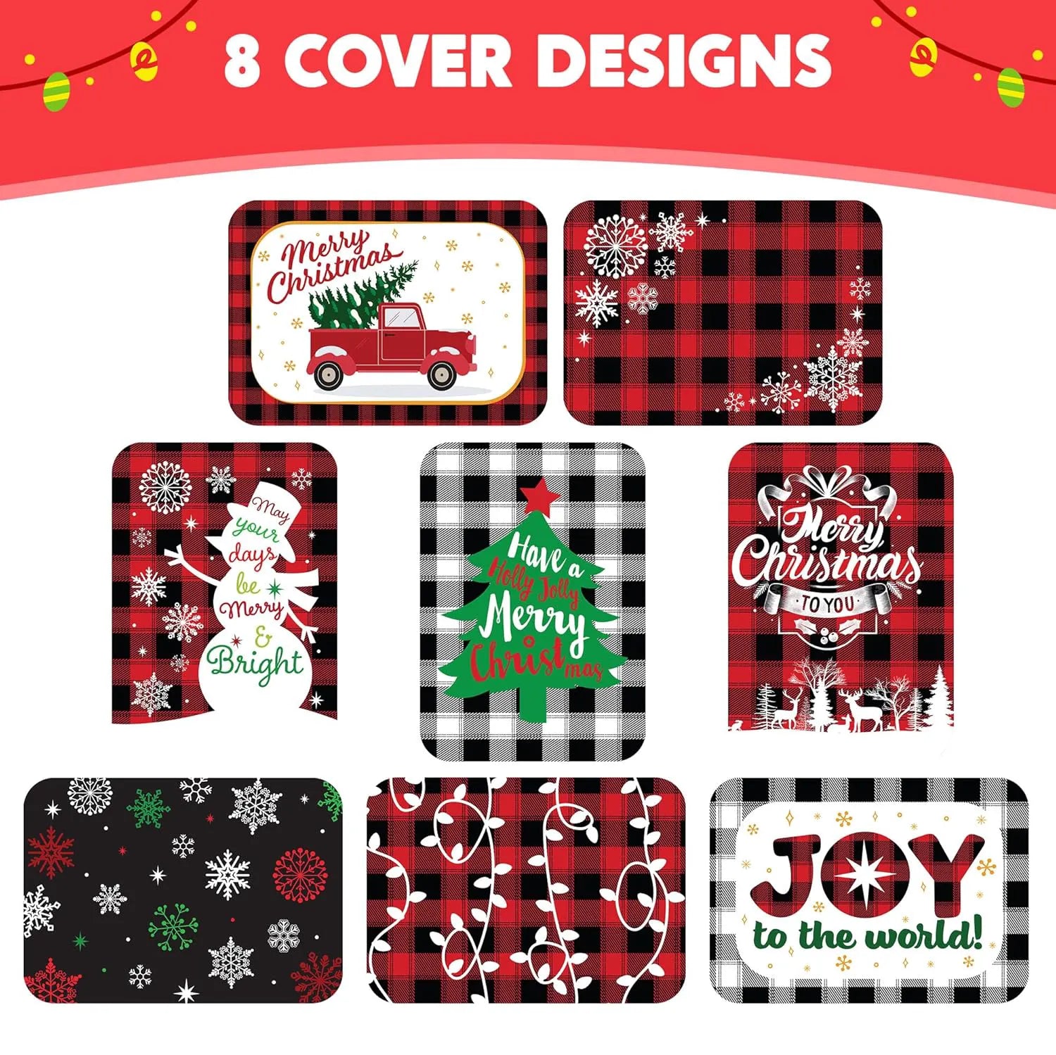 24-Pack Rectangular Christmas Foil Containers with Lids