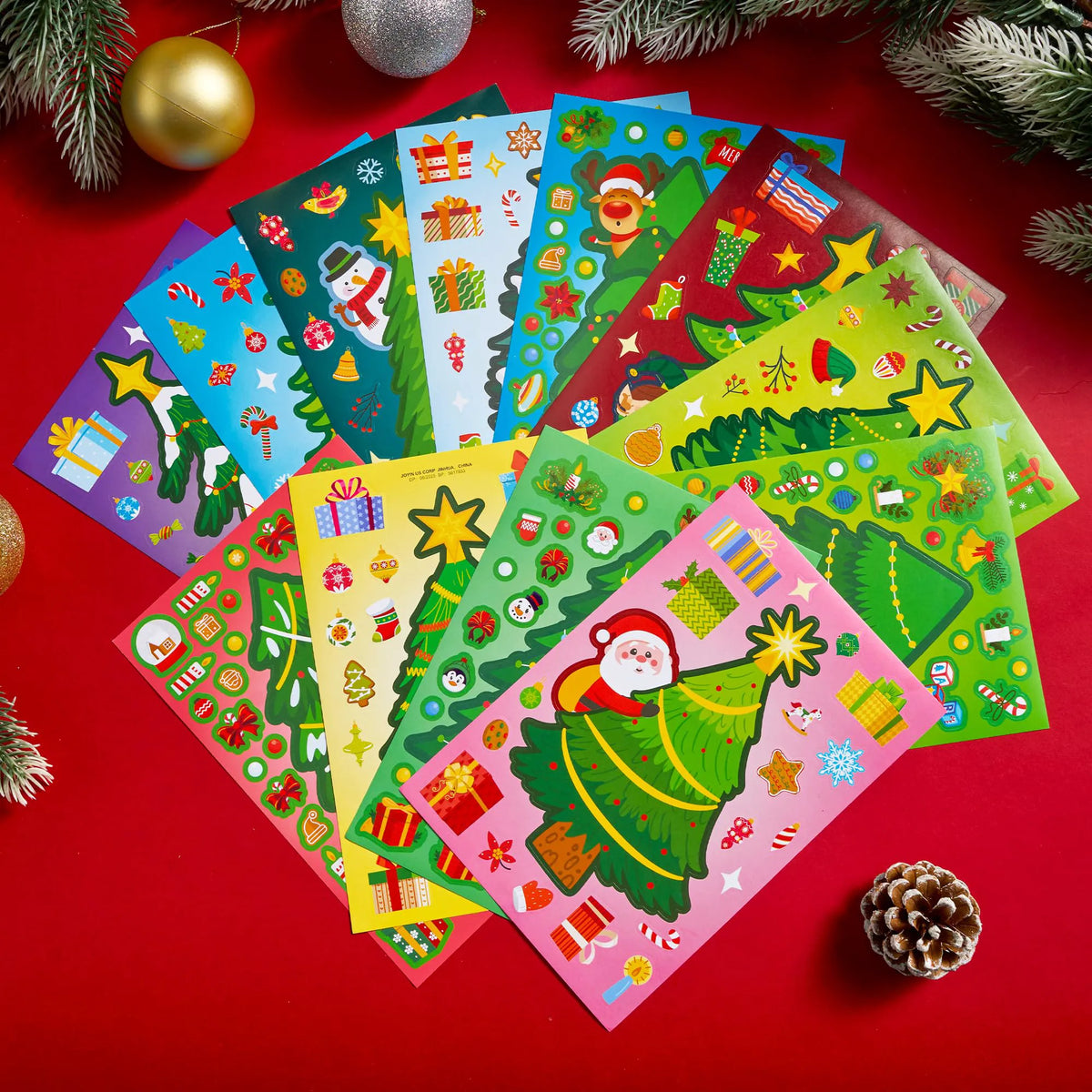 48 Christmas Sticker Sheets for Kids' Crafts