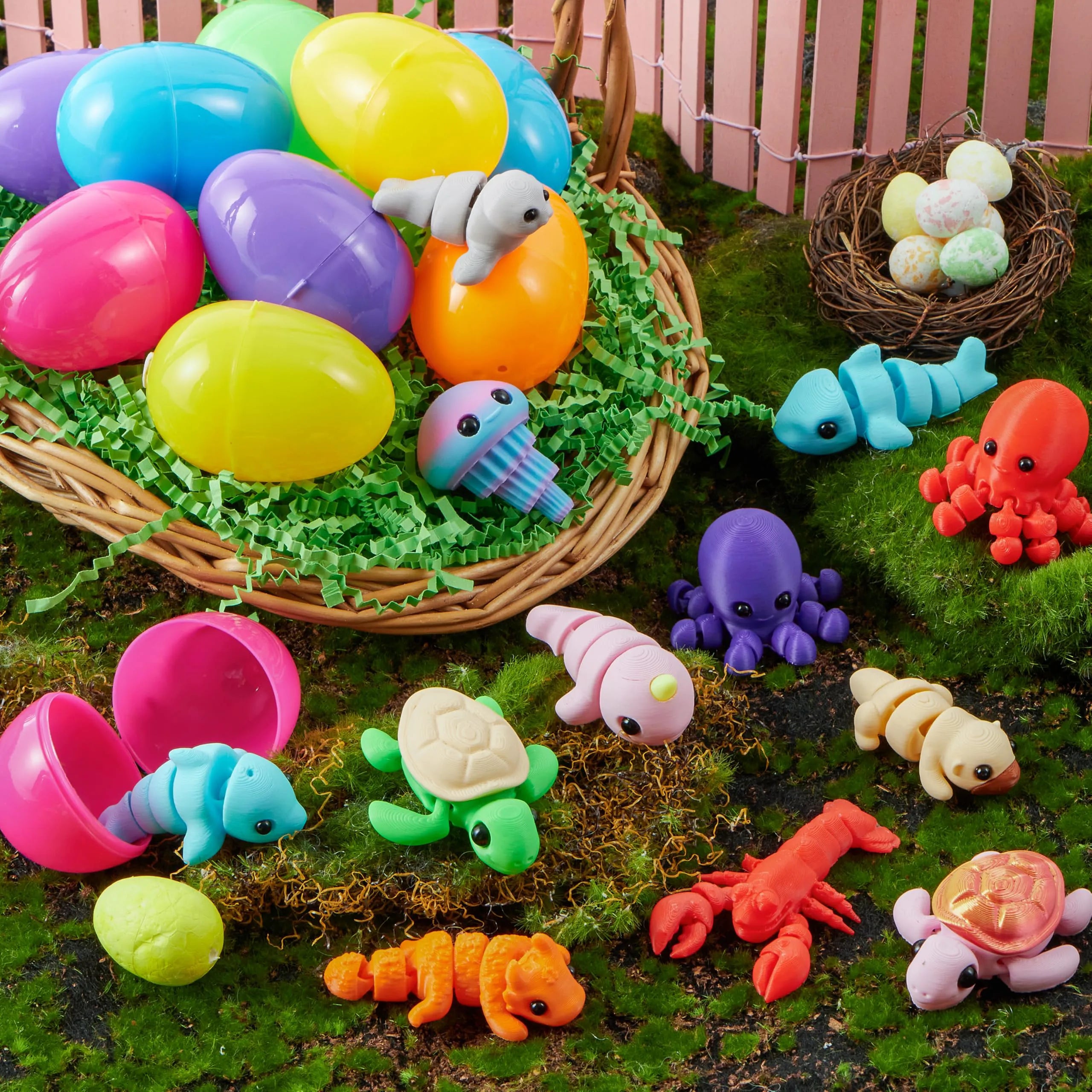 12 Prefilled Easter Eggs with Mini Sea Animals
