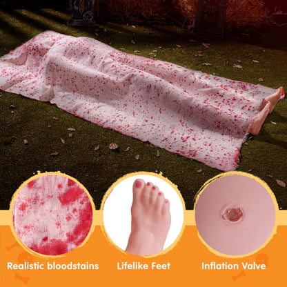 5-Foot Scary Inflatable Body with Covered Feet for Halloween