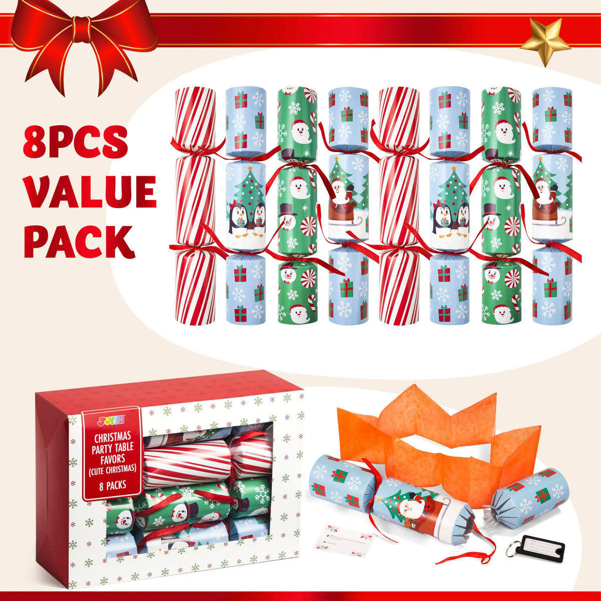 Christmas Party Table Favors - Cute Christmas (8 Pack)