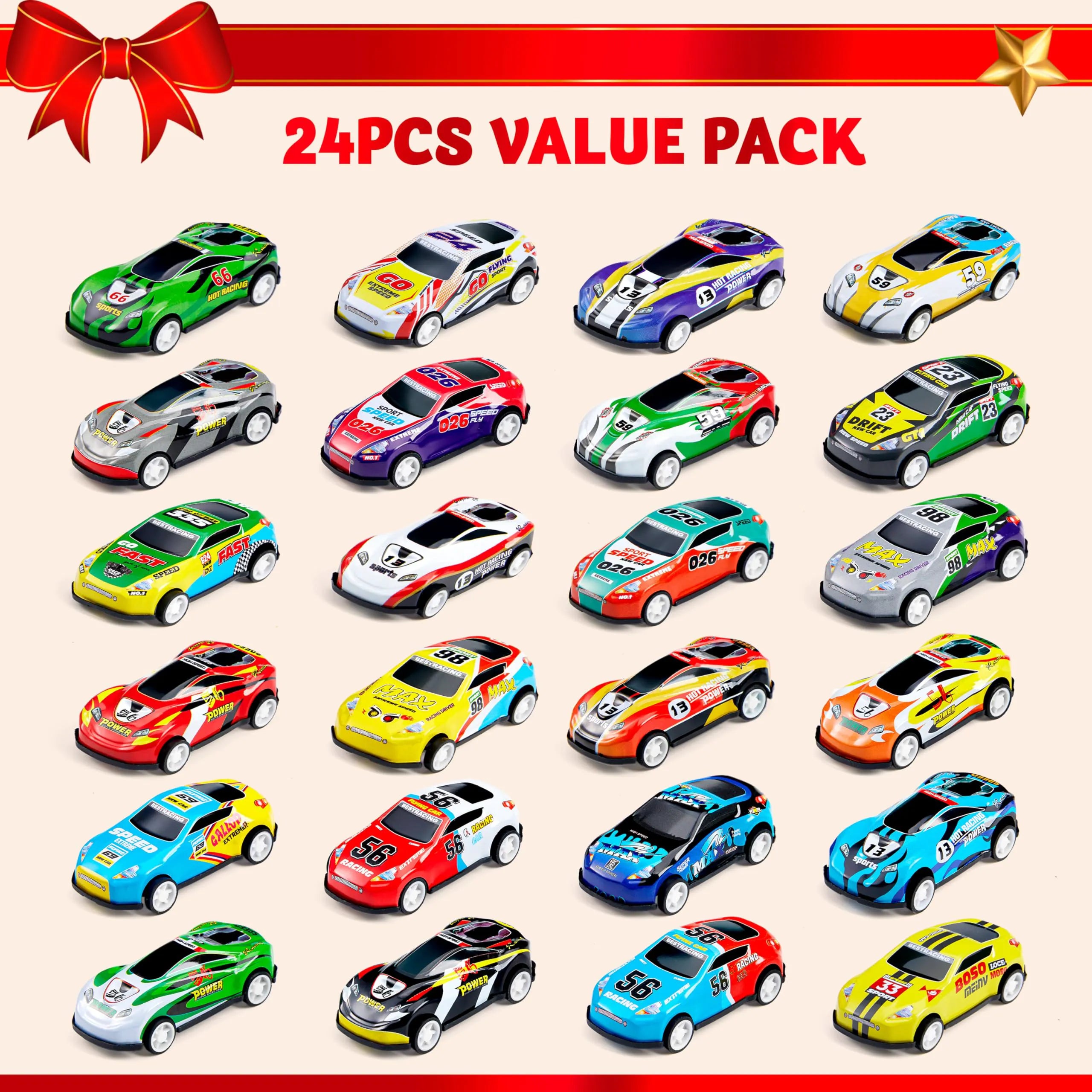 24 Days of Christmas Advent Calendar with Pull-Back Vehicles
