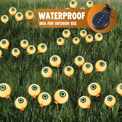 Outdoor Solar Scary Eyeball Lights for Halloween - Warm White
