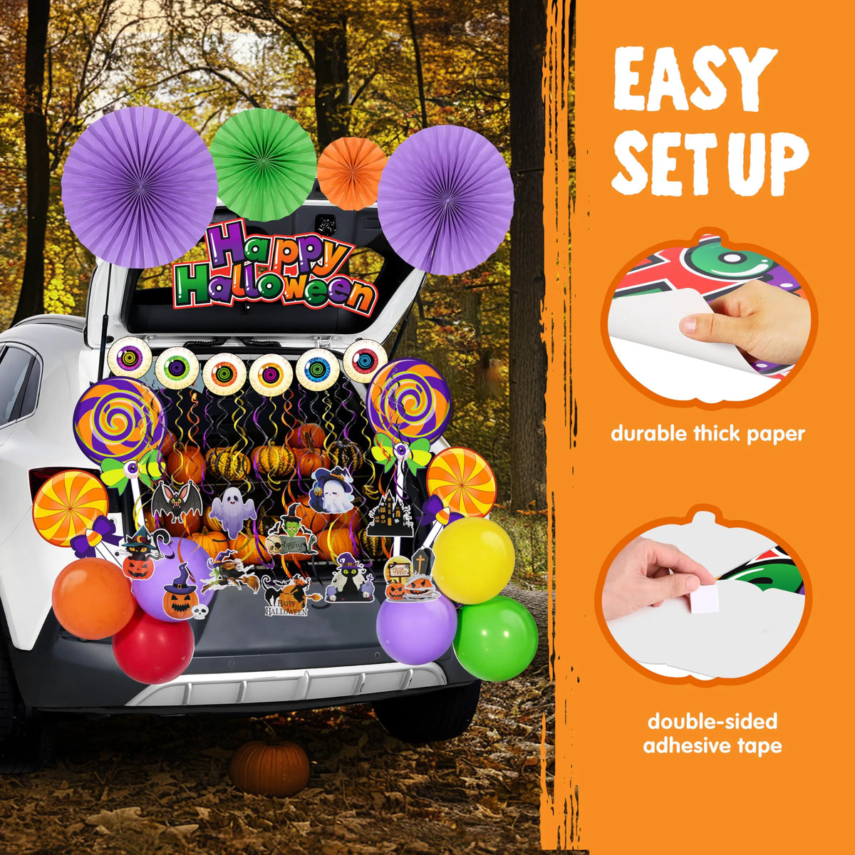 Halloween Lollipops Candy Trunk or Treat Car Stickers Decor
