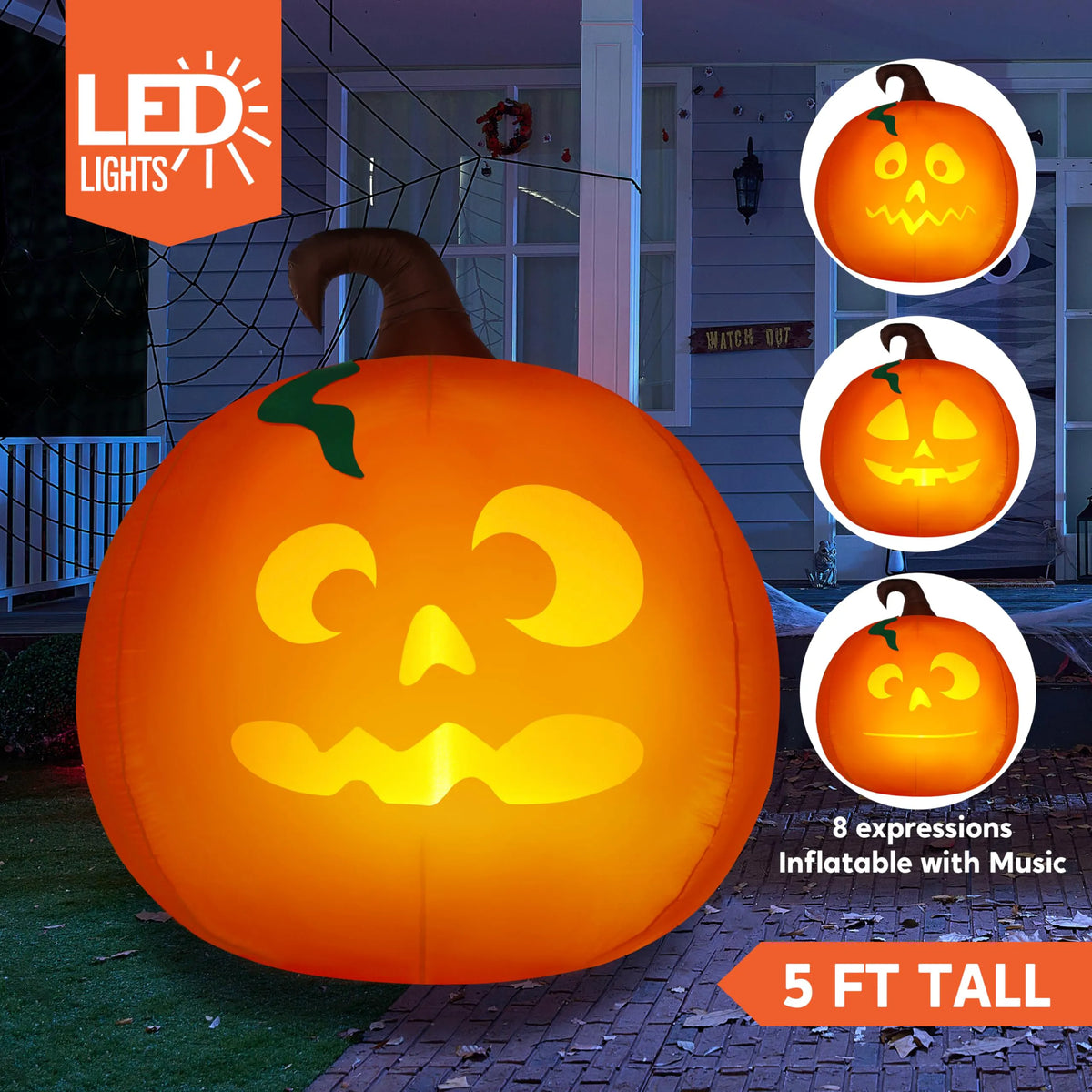 5ft Halloween Inflatable Pumpkin Outdoor Decoration
