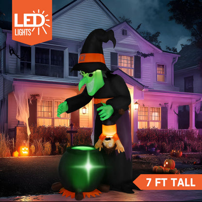 7FT Animated Halloween Witch Inflatable Decoration