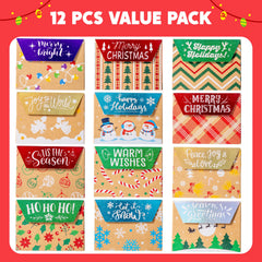 12-Pack Christmas Gift Card Boxes