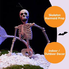 2 PCS 20-Inch Halloween Mermaid Skeleton Plastic Bones
