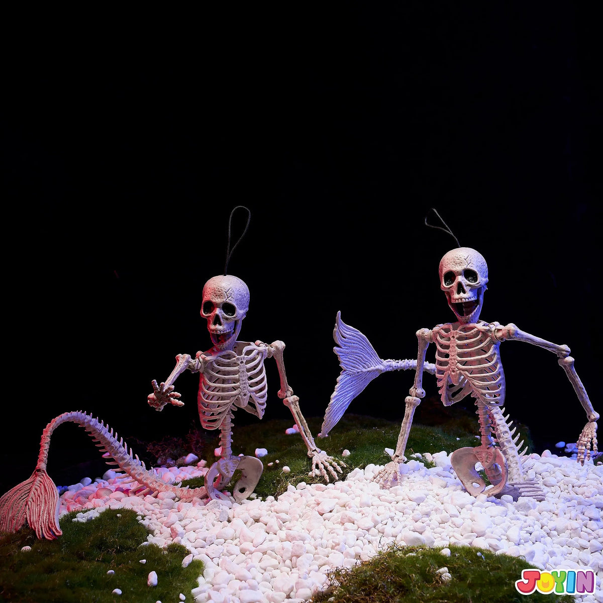 2 PCS 20-Inch Halloween Mermaid Skeleton Plastic Bones