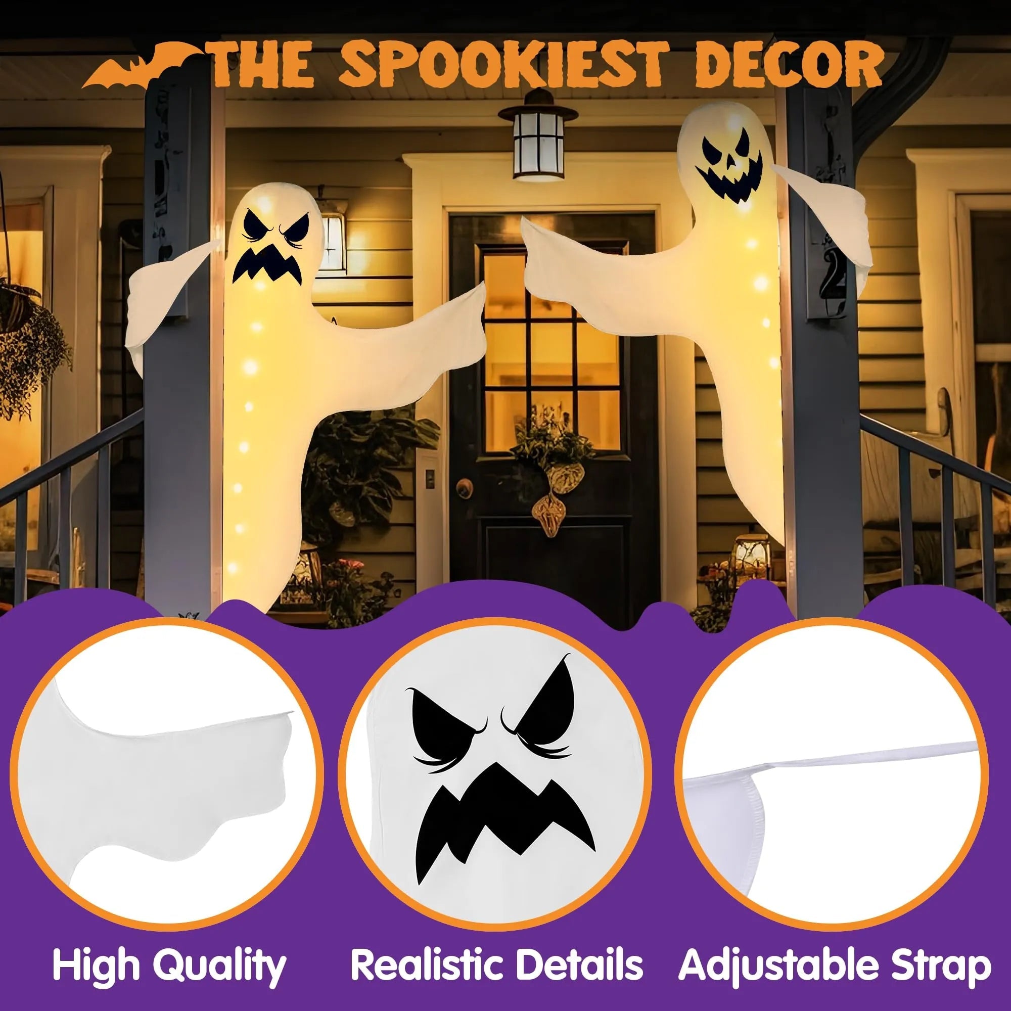 2-Pack 47-Inch Halloween Lighted Tree Wrap Decoration
