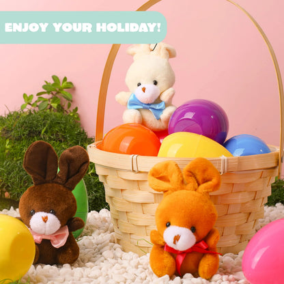 24 Plush Bunny Prefilled Easter Eggs (3.2 Inches)