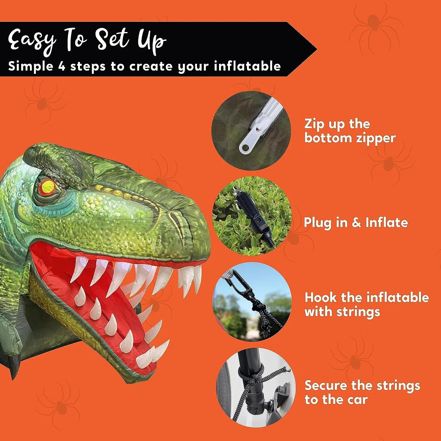 3.6ft Dinosaur Trunk or Treat Halloween Inflatable