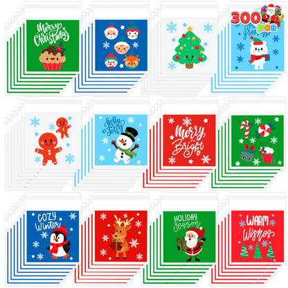 300 Pack Christmas Cellophane Candy Treat Bags