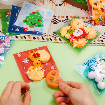 300 Pack Christmas Cellophane Candy Treat Bags