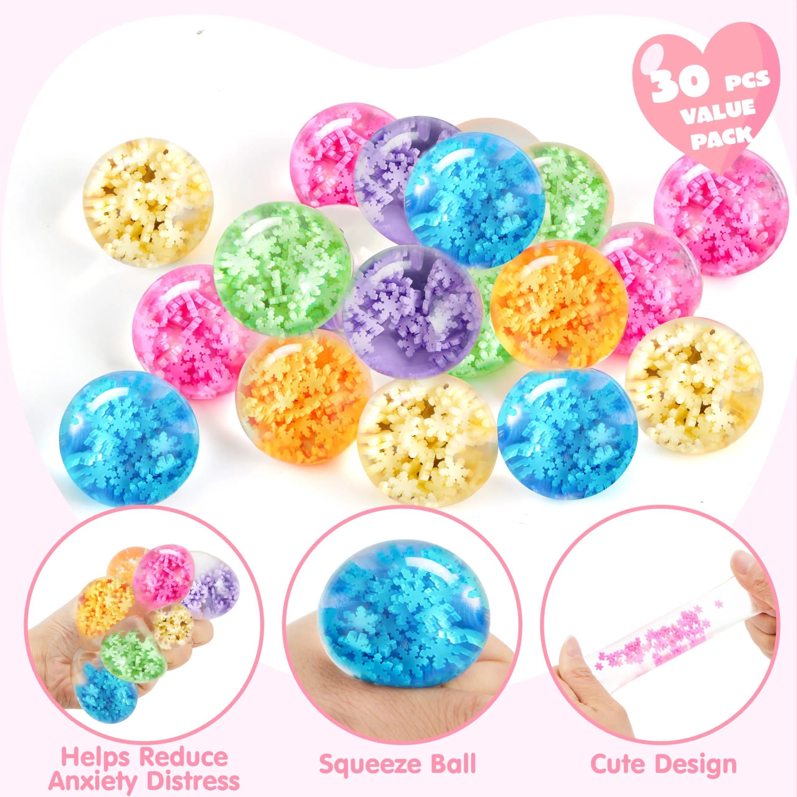 30 Valentine's Day Stress Balls with Cards