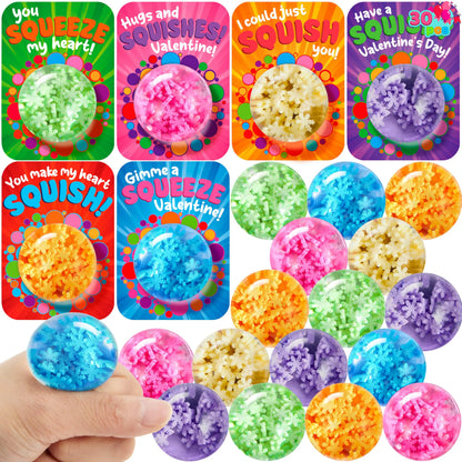 30 Valentine's Day Stress Balls with Cards