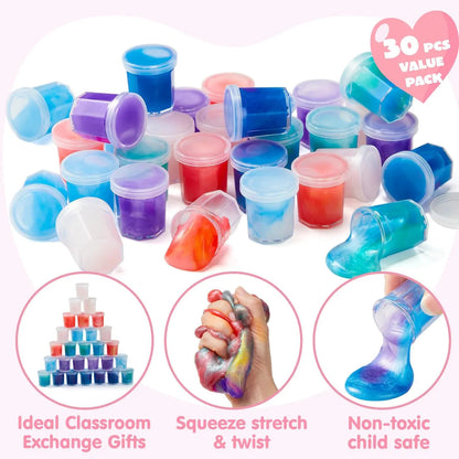 30-Pack Fantasy Slime with Cards - Stress Relief Fidget Toy