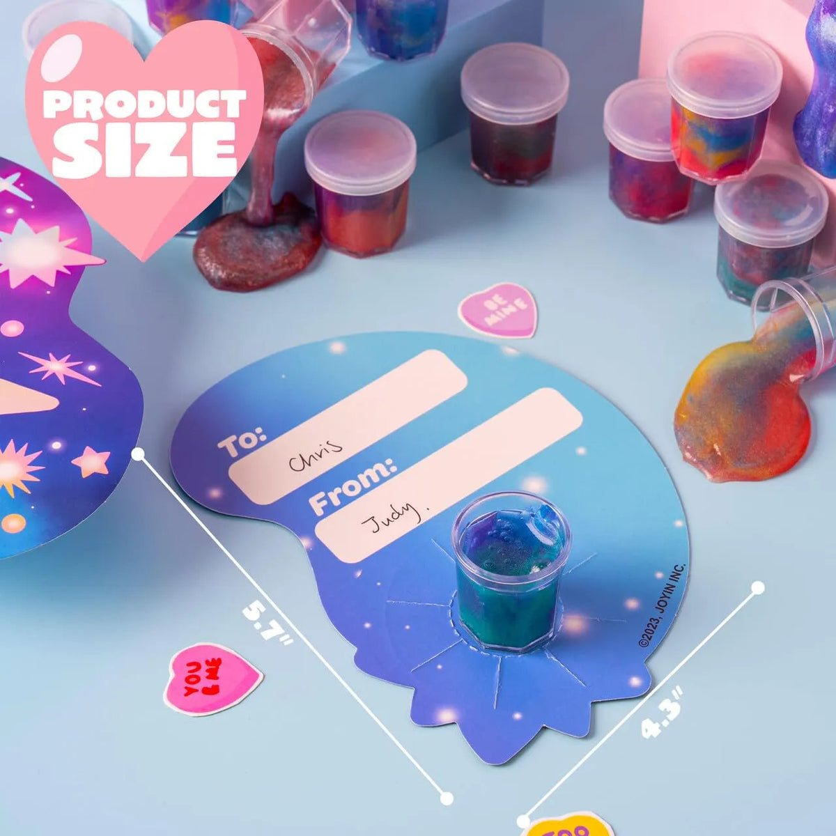 30 Pack Galaxy Slime Fidget Toy with Irregular Cards for Stress Relief