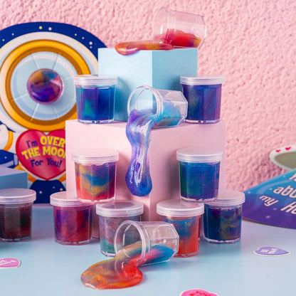 30 Pack Galaxy Slime Fidget Toy with Irregular Cards for Stress Relief