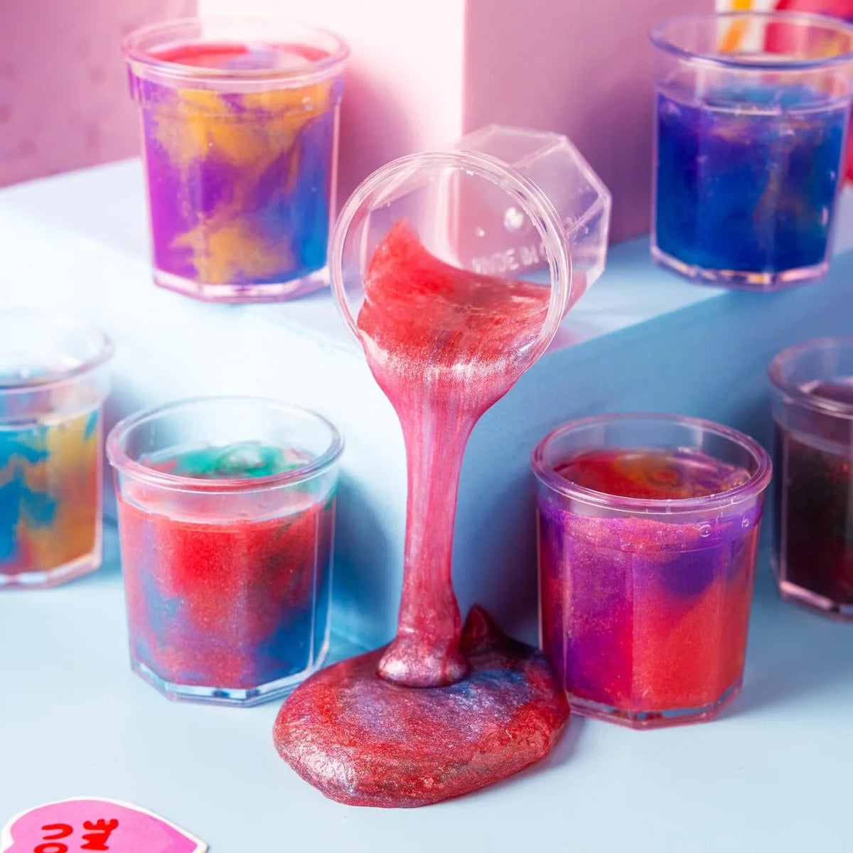 30 Pack Galaxy Slime Fidget Toy with Irregular Cards for Stress Relief
