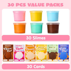 Valentine's Day Cards with Butter Slime Fidget Toys, 30 Packs of 6 Designs