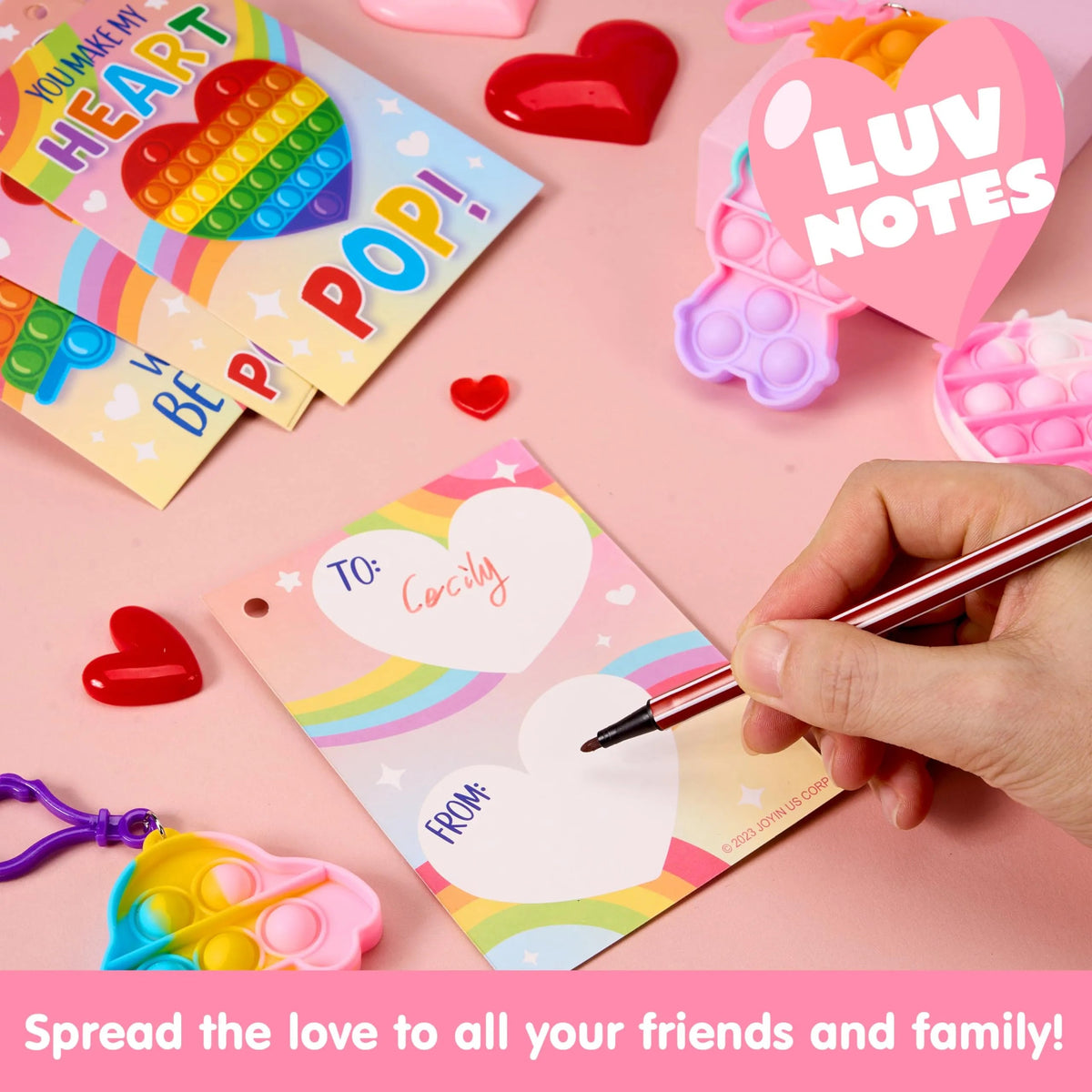 30 Packs Valentine's Day Gift Cards with 6 Designs and Multi-Shape Toys