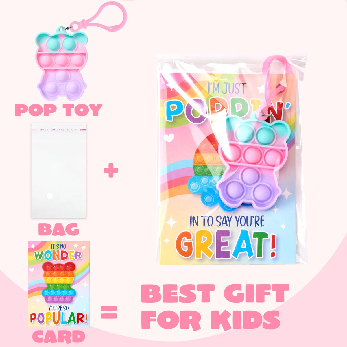 30 Packs Valentine's Day Gift Cards with 6 Designs and Multi-Shape Toys