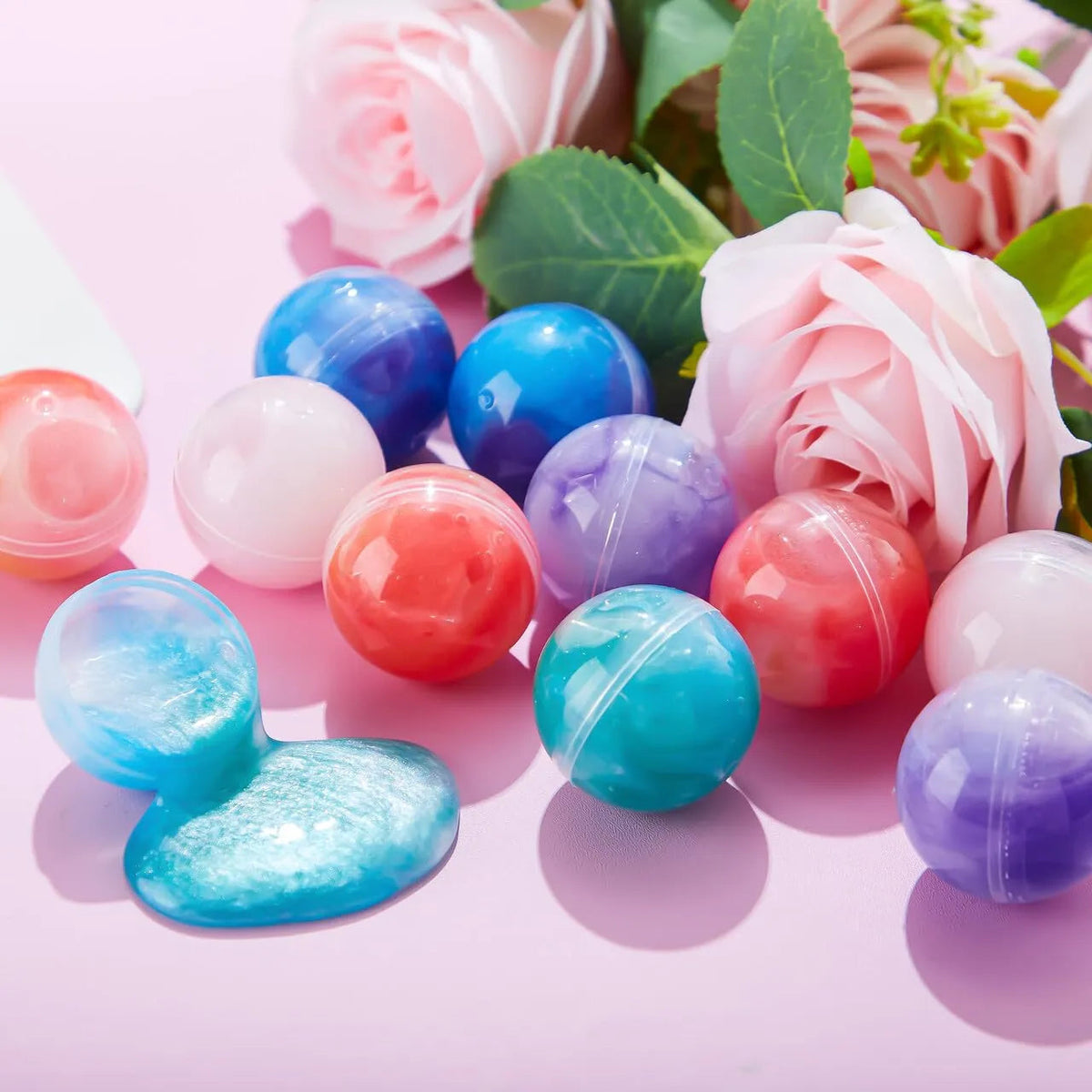 30 Pack Valentine's Day Gift Cards with Rainbow Slime Fidget Toy for Classroom Exchange